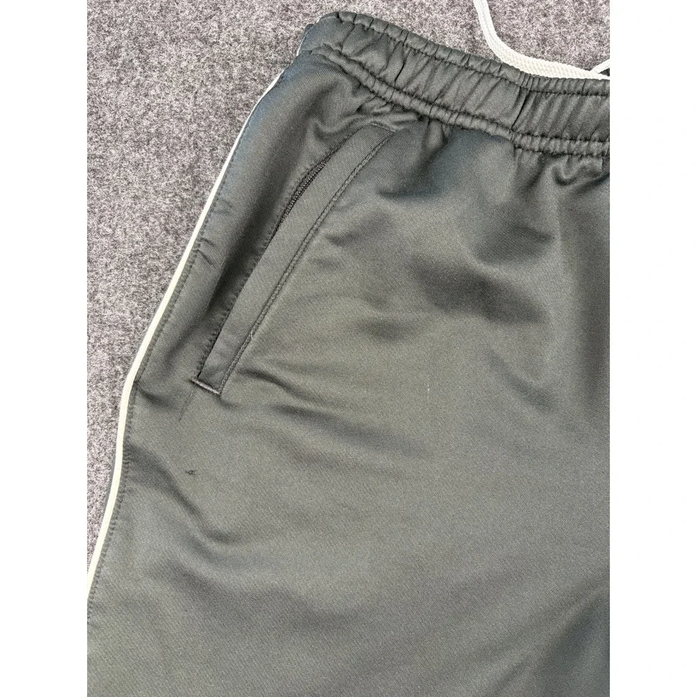 Nike Team Fit Dry Track Pants Mens Small Gray White Stripe Ankle Zip Athletic
